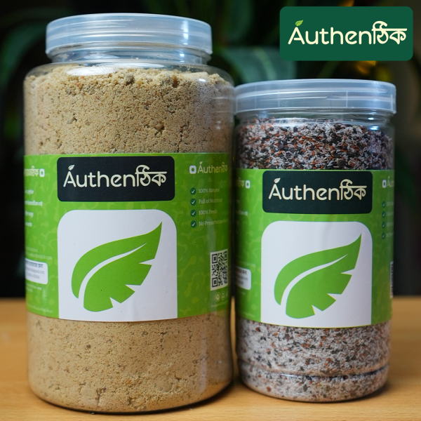 বড় প্যাকেজ (হজমি জুস 500g + আখের জুস পাউডার 1kg FREE).
